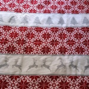 Docofil White Christmas Throw Blanket Red‎ Holiday Reindeer Tree Portugal 60x50
